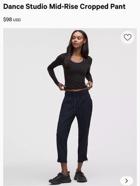 Lululemon Dance Studio Mid-Rise Cropped Pant W6AVQS sz 4